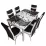 Set masa extensibila cu 6 scaune Kelebek ES-19, 80x130/170x75