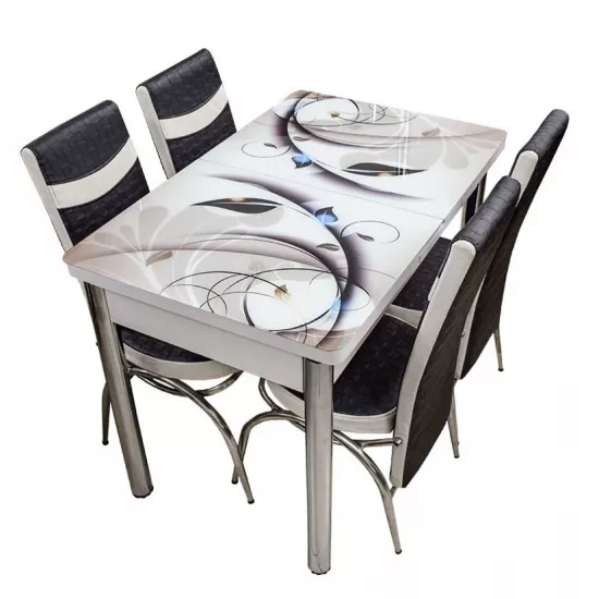Set masa extensibila cu 4 scaune Kelebek ES-21, 70x110/140x75