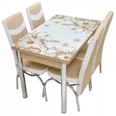 Set masa extensibila cu 4 scaune Kelebek ES-22, 70x110/140x75 Set masa extensibila cu 4 scaune Kelebek ES-22, 70x110/140x75