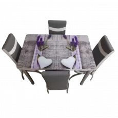 Set masa extensibila cu 4 scaune Kelebek ES-23, 70x110/140x75 Set masa extensibila cu 4 scaune Kelebek ES-23, 70x110/140x75