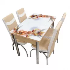 Set masa extensibila cu 4 scaune Kelebek ES-24, 70x110/140x75 Set masa extensibila cu 4 scaune Kelebek ES-24, 70x110/140x75