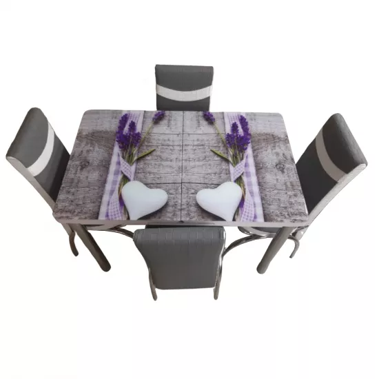 Set masa extensibila cu 4 scaune Kelebek ES-28, 70x110/140x75