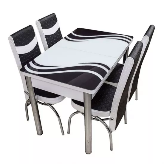 Set masa extensibila cu 4 scaune Kelebek ES-30, 70x110/140x75