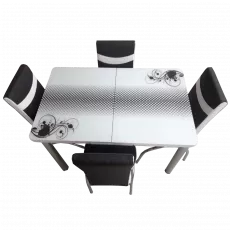 Set masa extensibila cu 4 scaune Kelebek ES-32, 70x110/140x75 Set masa extensibila cu 4 scaune Kelebek ES-32, 70x110/140x75