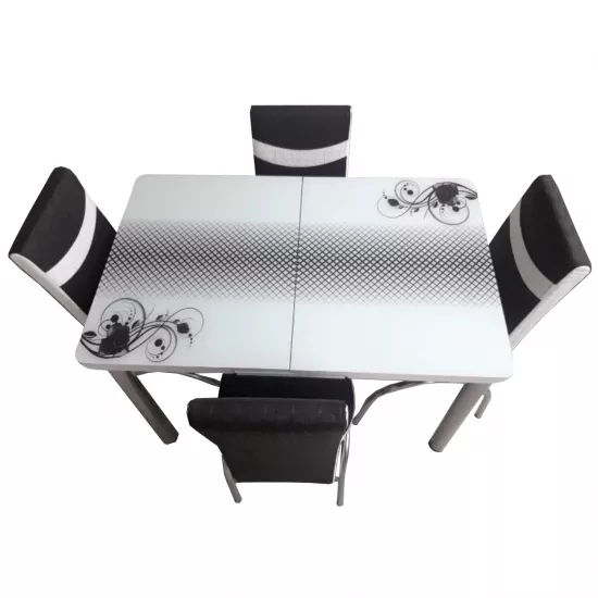 Set masa extensibila cu 4 scaune Kelebek ES-32, 70x110/140x75