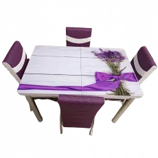 Set masa extensibila cu 4 scaune Kelebek ES-33, 70x110/140x75 Set masa extensibila cu 4 scaune Kelebek ES-33, 70x110/140x75