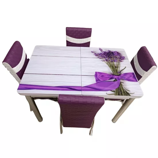 Set masa extensibila cu 4 scaune Kelebek ES-33, 70x110/140x75