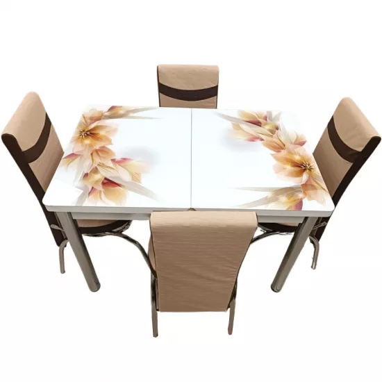 Set masa extensibila cu 4 scaune Kelebek ES-36, 70x110/140x75