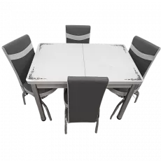 Set masa extensibila cu 4 scaune Kelebek ES-38, 70x110/140x75 Set masa extensibila cu 4 scaune Kelebek ES-38, 70x110/140x75