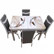 Set masa extensibila cu 4 scaune Kelebek ES-39, 70x110/140x75 Set masa extensibila cu 4 scaune Kelebek ES-39, 70x110/140x75