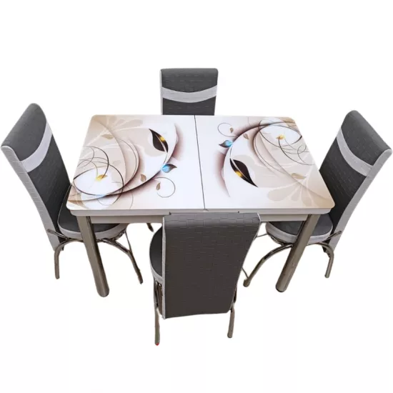 Set masa extensibila cu 4 scaune Kelebek ES-39, 70x110/140x75