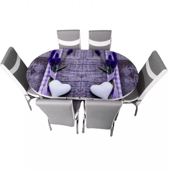Set masa extensibila cu 6 scaune Kelebek ES-43, 80x130/170x75