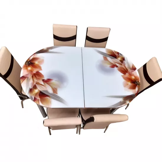 Set masa extensibila cu 6 scaune Kelebek ES-44, 80x130/170x75