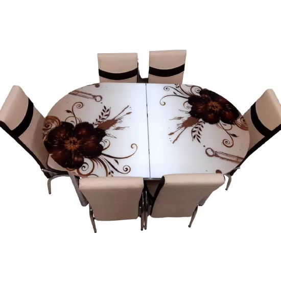 Set masa extensibila cu 6 scaune Kelebek ES-46, 80x130/170x75