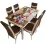 Set masa extensibila cu 6 scaune Kelebek ES-310, 80x130/170x75