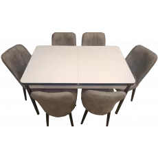 Set masa extensibila cu 6 scaune Kelebek ES-423, 80x130/170x75