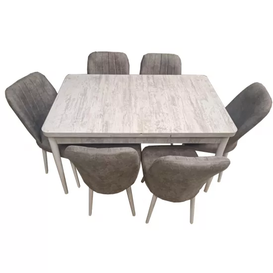Set masa extensibila cu 6 scaune Kelebek ES-426, 80x130/170x75
