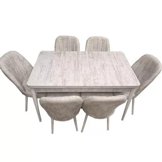 Set masa extensibila cu 6 scaune Kelebek ES-427, 80x130/170x75