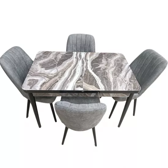 Set masa extensibila cu 4 scaune Kelebek ES-901, 70x110/140x75