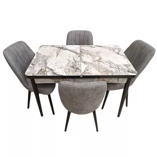 Set masa extensibila cu 4 scaune Kelebek ES-902, 70x110/140x75