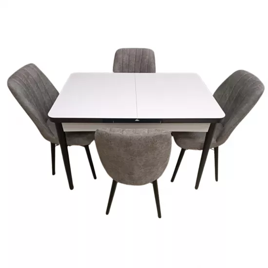 Set masa extensibila cu 4 scaune Kelebek ES-904, 70x110/140x75