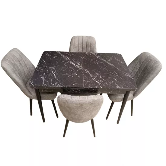 Set masa extensibila cu 4 scaune Kelebek ES-907, 70x110/140x75