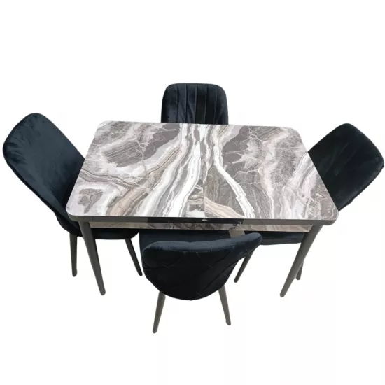 Set masa extensibila cu 4 scaune Kelebek ES-950, 70x110/140x75