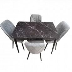 Set masa extensibila cu 4 scaune Kelebek ES-952, 70x110/140x75