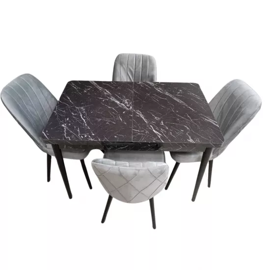 Set masa extensibila cu 4 scaune Kelebek ES-952, 70x110/140x75