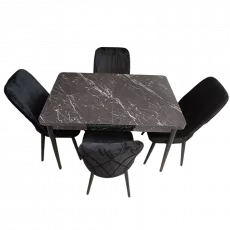 Set masa extensibila cu 4 scaune Kelebek ES-954, 70x110/140x75