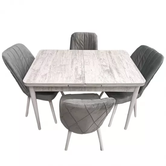 Набор раздвижной стол с 4 стульями Kelebek ES-957, 70x110/140x75