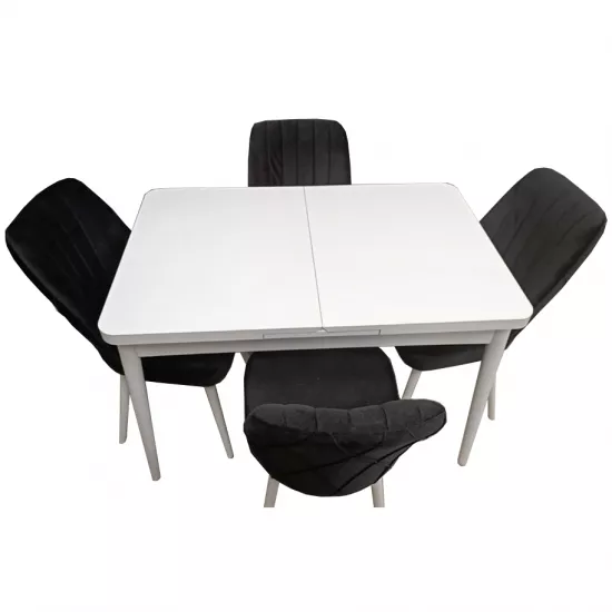 Набор раздвижной стол с 4 стульями Kelebek ES-958, 70x110/140x75