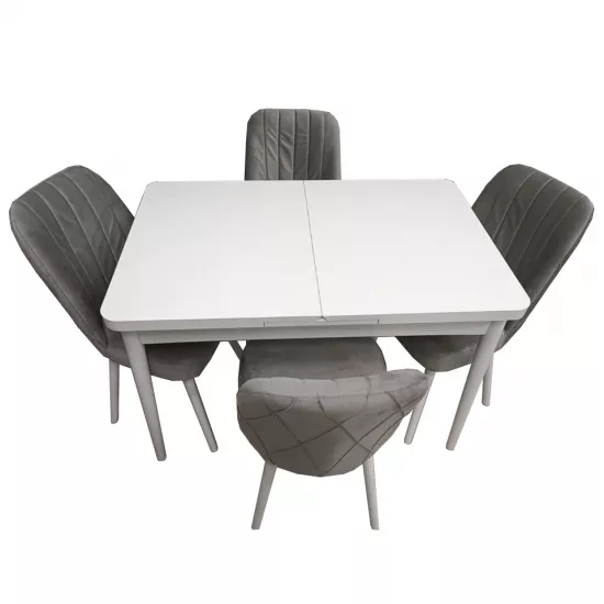 Set masa extensibila cu 4 scaune Kelebek ES-960, 70x110/140x75