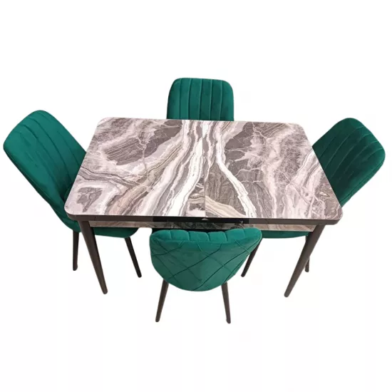 Набор раздвижной стол с 4 стульями Kelebek ES-961, 70x110/140x75