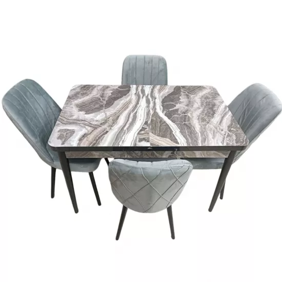 Set masa extensibila cu 4 scaune Kelebek ES-962, 70x110/140x75