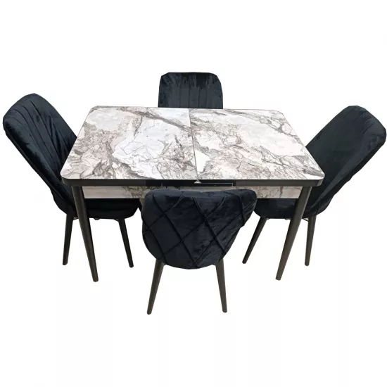 Set masa extensibila cu 4 scaune Kelebek ES-963, 70x110/140x75
