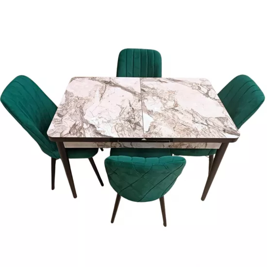 Set masa extensibila cu 4 scaune Kelebek ES-964, 70x110/140x75