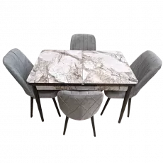 Set masa extensibila cu 4 scaune Kelebek ES-965, 70x110/140x75