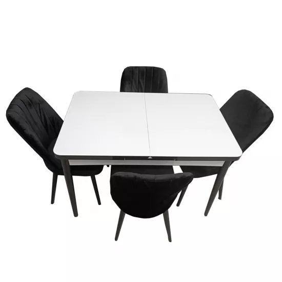 Set masa extensibila cu 4 scaune Kelebek ES-967, 70x110/140x75