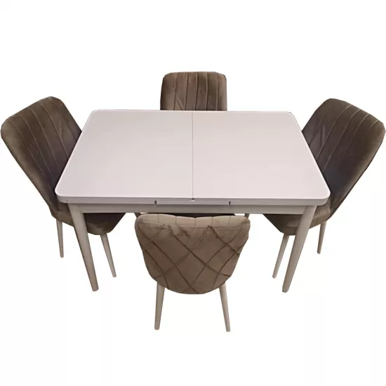 Набор раздвижной стол с 4 стульями Kelebek ES-968, 70x110/140x75