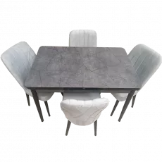 Set masa extensibila cu 4 scaune Kelebek ES-969, 70x110/140x75