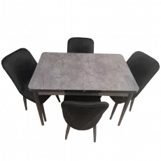 Set masa extensibila cu 4 scaune Kelebek ES-970, 70x110/140x75