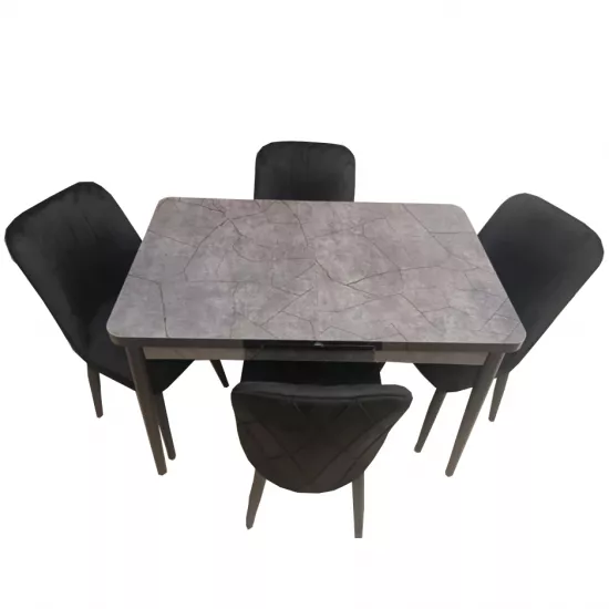 Set masa extensibila cu 4 scaune Kelebek ES-970, 70x110/140x75