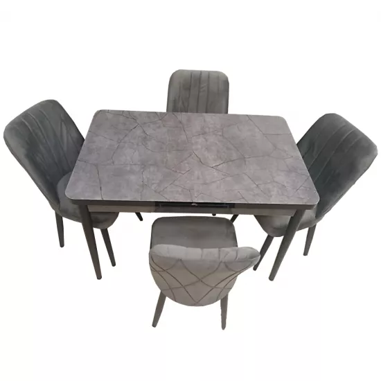 Набор раздвижной стол с 4 стульями Kelebek ES-971, 70x110/140x75