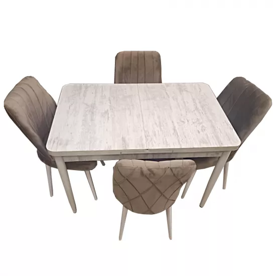Set masa extensibila cu 4 scaune Kelebek ES-972, 70x110/140x75