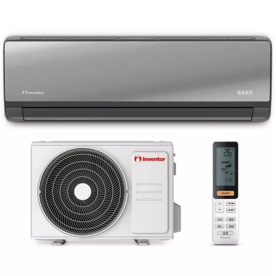 Aparat de aer condiționat Inventor Dark Inverter R32 Wi-Fi DR2VI32-18WFI/DR2V O32-18, 18000 BTU, pana la 50 m², Black