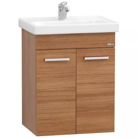 Dulap cu lavoar Orka Enez 55 cm, Teak