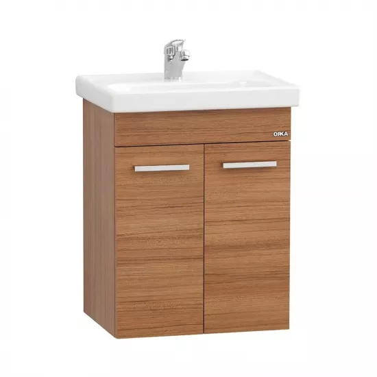 Dulap cu lavoar Orka Enez 65 cm, Teak