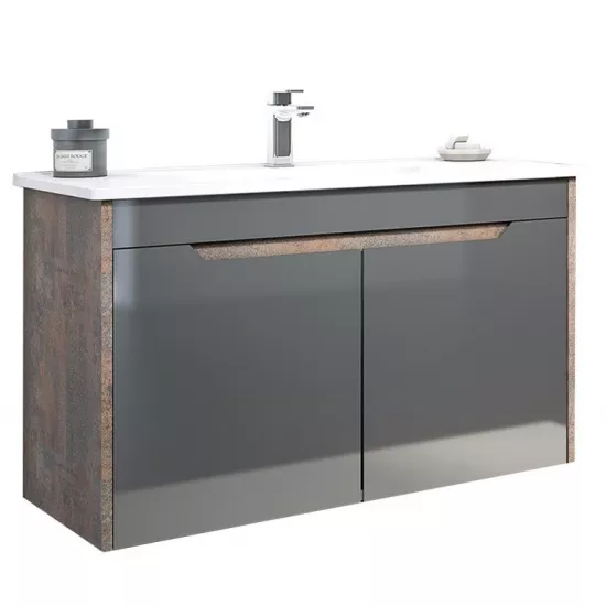 Dulap cu lavoar Orka Lago 100 cm, Antracite
