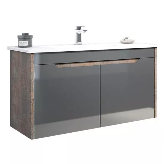 Тумба с раковиной Orka Lago 85 см, Antracite